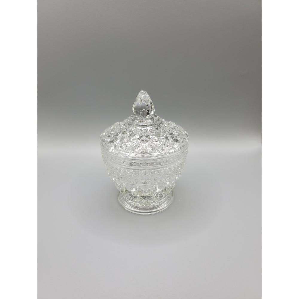Vintage Anchor Hocking Large Wexford Crystal Candy Dish with Lid